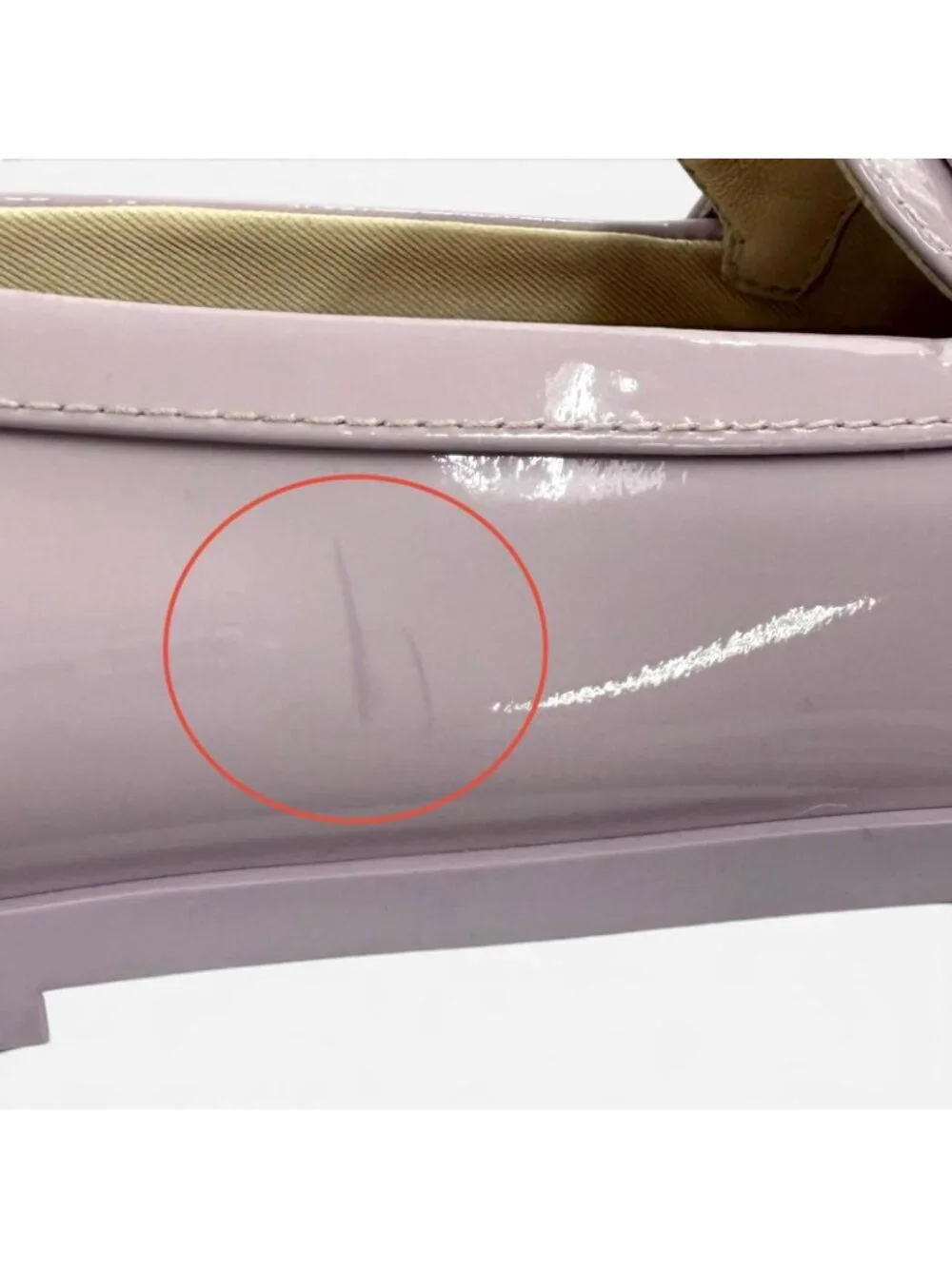 Chanel CC Logo Square Toe Patent Leather Loafers Purple